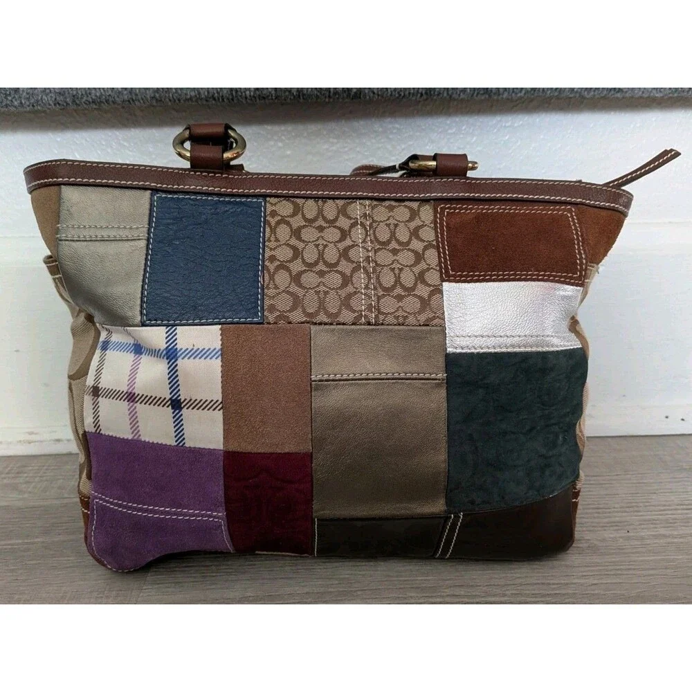 Y2K Coach Vintage Holiday Gallery Patchwork Shoulder Bag Tote